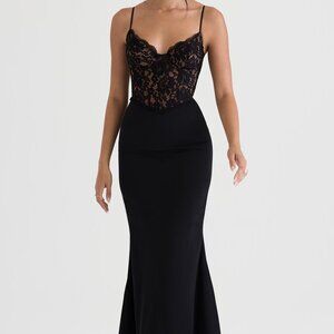 House of CB Cara Black Corset Maxi Dress (Retail $299)